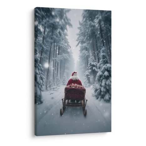 VÁNOČNÍ OBRAZ POHÁDNOVÝ SANTA V LESE - VÁNOČNÍ A ZIMNÍ OBRAZY - PICTURES