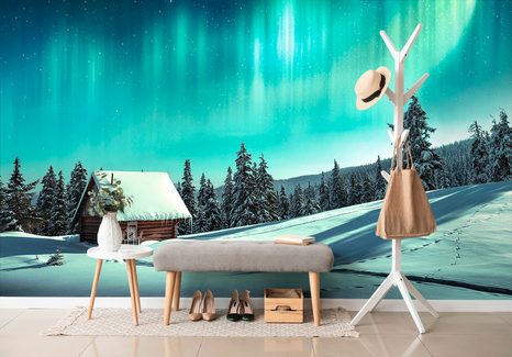 TAPETE MÄRCHENHAFTE WINTERLANDSCHAFT - TAPETEN MIT NATURMOTIVEN - TAPETEN