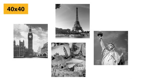 SET OBRAZŮ MĚSTA A HISTORICKÉ POHLEDNICE - SESTAVY OBRAZŮ - OBRAZY