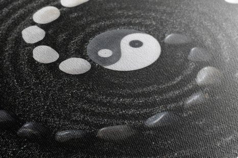 WANDBILD HARMONISCHES YIN UND YANG - SCHWARZ-WEISSE BILDER - BILDER