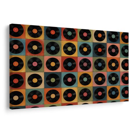 WANDBILD RETRO-VINYLPLATTEN - MUSIKBILDER - BILDER