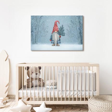 WEIHNACHTLICHES WANDBILD WINTERWICHTEL IM WALD - WEIHNACHTS- UND WINTERBILDER - BILDER