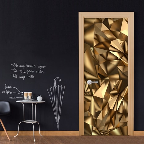 PHOTO WALLPAPER WITH A GEOMETRIC MOTIF IN GOLD COLOUR