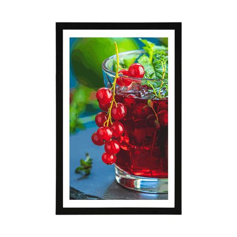 POSTER WITH MOUNT RED COCKTAIL - WITH A KITCHEN MOTIF - POSTERS