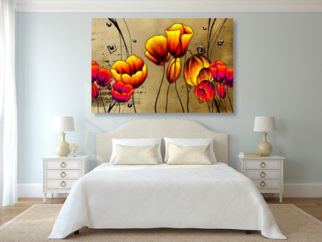 SLIKA RDEČ POLJSKI MAK V ETNO PRIDIHU - ABSTRAKTNE SLIKE - SLIKE