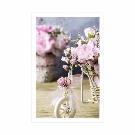 PLAKÁT ROMANTICKÝ RŮŽOVÝ KARAFIÁT VE VINTAGE NÁDECHU - VINTAGE A RETRO - PLAKÁTY