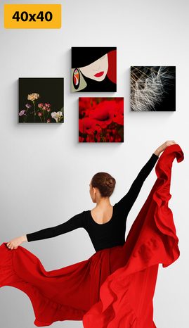 SET OBRAZŮ ELEGANTNÍ ŽENA V ZAJÍMAVÉM STYLU - SESTAVY OBRAZŮ - OBRAZY