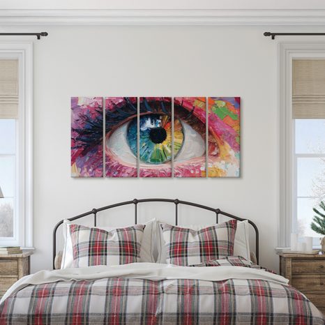 5-DÍLNÝ OBRAZ BAREVNÁ HARMONIE OKA - ABSTRAKTNÍ OBRAZY - OBRAZY