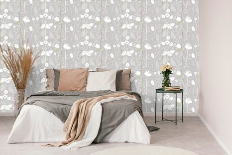 CARTA DA PARATI – PRATO FIORITO DELICATO - CARTA DA PARATI CON FIORI - CARTA DA PARATI