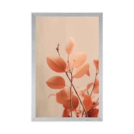 POSZTER ÁGAK LEVELEKKEL PEACH FUZZ - FÁKAT ÉS LEVELEKET ÁBRÁZOLÓ POSZTEREK - POSZTEREK