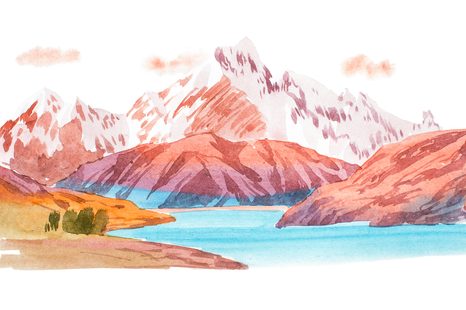 QUADRO SU TELA – SPLENDIDO PAESAGGIO MONTANO - QUADRI DI NATURA E PAESAGGIO - STAMPE E QUADRI