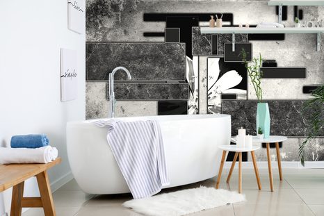 SAMOLEPÍCÍ TAPETA ČERNOBÍLÁ KVĚTINOVÁ ABSTRAKCE - SAMOLEPÍCÍ TAPETY - TAPETY