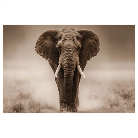 OBRAZ MAJESTÁTNÍ SLON V SAVANĚ - OBRAZY SLONI - OBRAZY