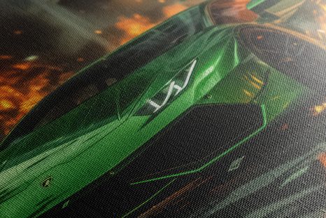 OBRAZ ZELENÉ LAMBORGHINI HURACÁN - DOVIDO CHALLENGE - OBRAZY