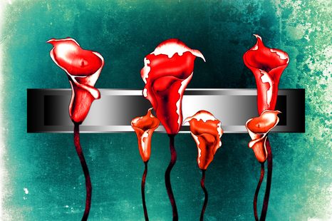 SAMOLEPÍCÍ TAPETA ABSTRAKTNÍ ČERVENÉ KALY - SAMOLEPÍCÍ TAPETY - TAPETY