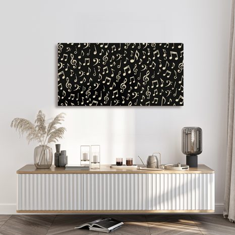 WANDBILD NOTENHARMONIE IN BEWEGUNG - MUSIKBILDER - BILDER