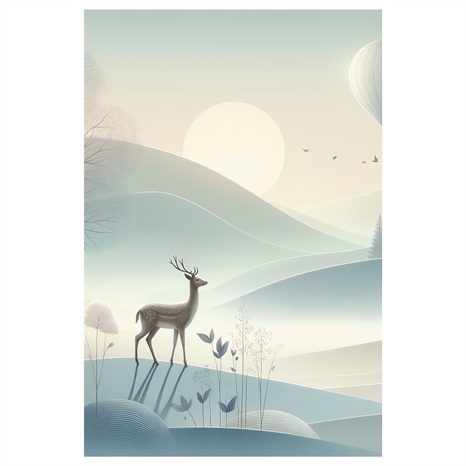 WANDBILD MORGENDLICHER NEBEL UND RUHE IM WALDTAL - BILDER TIERE - BILDER