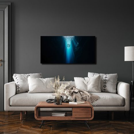 QUADRO SU TELA – IMMERSIONE NELL'ABISSO BLU - QUADRI MARE E SPIAGGIA - STAMPE E QUADRI