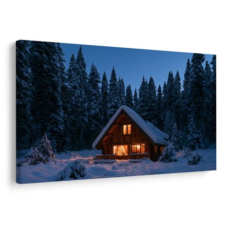 CANVASTAVLA VINTERSTUGA I SKOGEN - JUL- OCH VINTERTAVLOR - TAVLOR