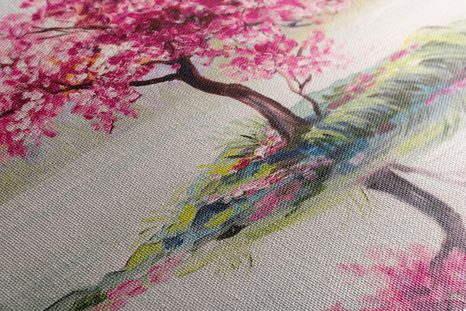 STAMPA SU TELA – CILIEGIO ORIENTALE IN VERSIONE ROSA - QUADRI DI NATURA E PAESAGGIO - STAMPE E QUADRI