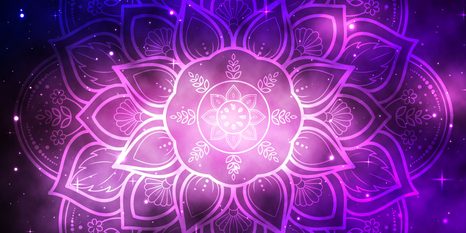 OBRAZ MANDALA S POZADÍM GALAXIE - OBRAZY FENG SHUI - OBRAZY