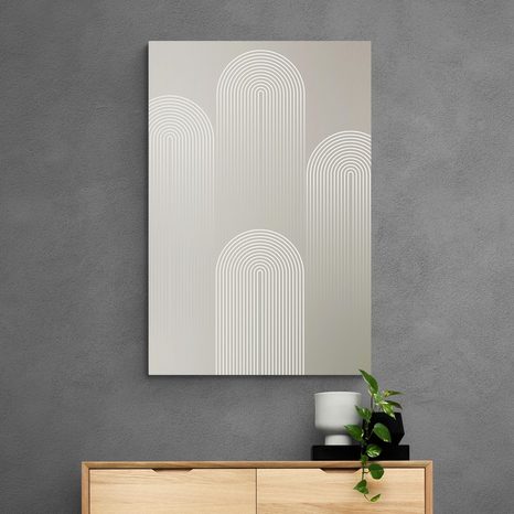 OBRAZ ELEGANTNÍ DUHA MID-CENTURY - ABSTRAKTNÍ OBRAZY - OBRAZY