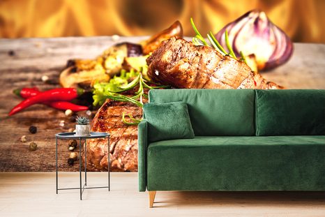 FOTOTAPETA GRILOVANÝ HOVĚZÍ STEAK - TAPETY JÍDLA A NÁPOJE - TAPETY