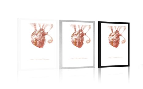 PLAKÁT S PASPARTOU SRDCE S CITÁTEM - MOTIVY Z NAŠÍ DÍLNY - PLAKÁTY