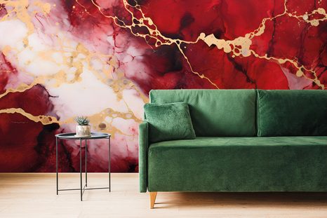 TAPETA IMITACE ČERVENÝ MRAMOR - TAPETY - TOTÁLNÍ VÝPRODEJ 🔥