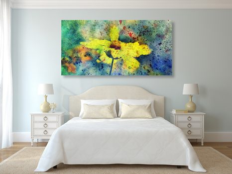 TABLOU FLOARE GALBENĂ ÎN STIL VINTAGE - TABLOURI VINTAGE ȘI RETRO - TABLOURI