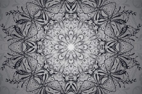 WALLPAPER ROSETTE IN BLACK AND WHITE - WALLPAPERS - 🔥 TOTAL SALE 🔥