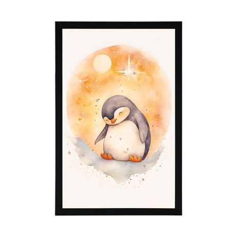 PLAKAT ROZMARZONY PINGWIN - WYMARZONE ZWIERZĘTA - PLAKATY