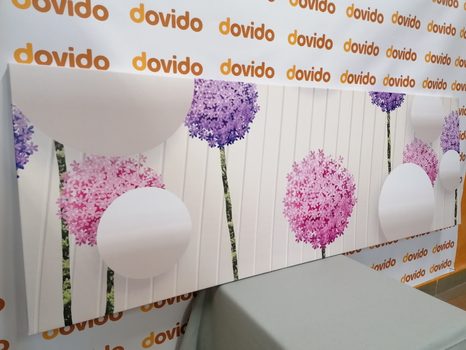 WANDBILD INTERESSANTE BLUMEN MIT ABSTRAKTEN ELEMENTEN UND MUSTERN - ABSTRAKTE BILDER - BILDER