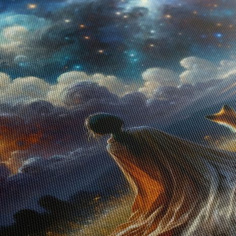 OBRAZ POSTAVA SE ZVÍŘATY POD HVĚZDAMI - OBRAZY PODLE MOTIVU - OBRAZY