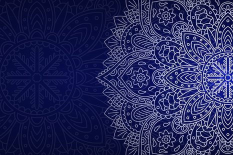 КАРТИНА НА ПЛАТНО – ТЪМНОСИН ОРНАМЕНТ - ФЪН ШУЙ КАРТИНИ - КАРТИНИ