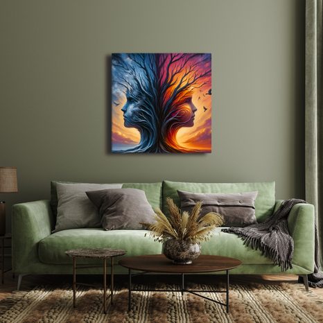 OBRAZ TVÁŘE V KORUNÁCH STROMŮ ŽIVOTA - OBRAZY STROMY ŽIVOTA - OBRAZY