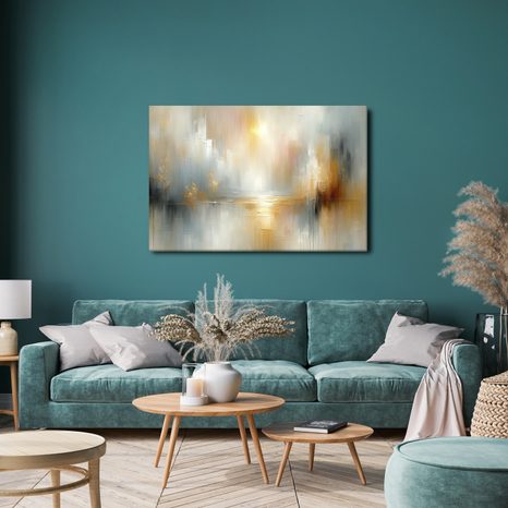 WANDBILD GOLDENES LICHT ÜBER DEM SEE - BILDER - 🔥 TOTALAUSVERKAUF