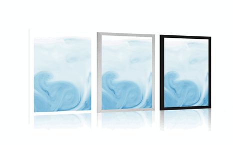 PLAKAT ČUDOVITA MODRA ABSTRAKCIJA - ABSTRAKTNI IN VZORČASTI - PLAKATI