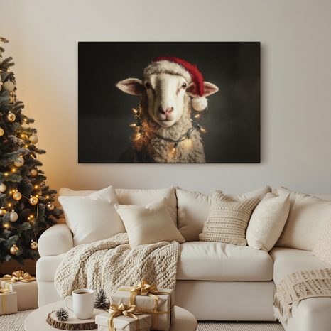 WANDBILD WEIHNACHTSSCHAFE MIT LICHTERN - WEIHNACHTS- UND WINTERBILDER - BILDER