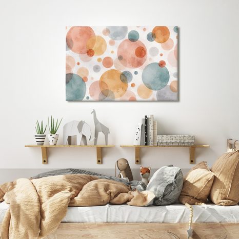 WANDBILD AQUARELLKREISE IN PASTELLTÖNEN - WANDBILDER ABSTRAKTE FORMEN - BILDER