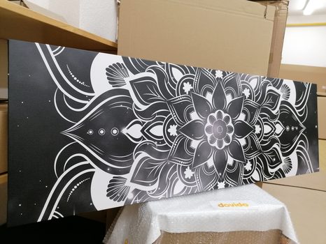WANDBILD MODERNES MANDALA MIT ORIENTALISCHEM MUSTER IN SCHWARZ-WEISS - SCHWARZ-WEISSE BILDER - BILDER