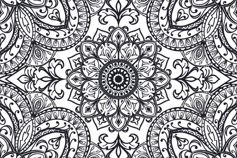 TAPETA ČERNOBÍLÝ ORNAMENT - ČERNOBÍLÉ TAPETY - TAPETY