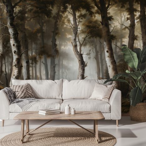 TAPET AUTOADEZIV PEISAJ MISTERIOS DE PĂDURE - TAPET PĂDURE - TAPETURI