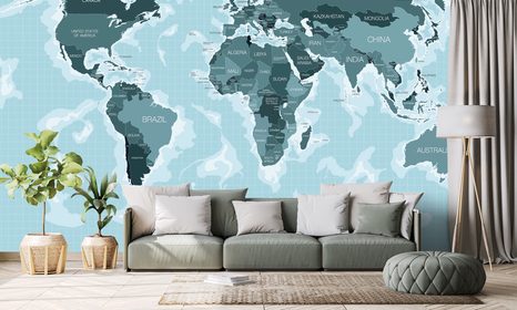 TAPETA MAPA S MODRÝM NÁDECHEM - TAPETY MAPY - TAPETY