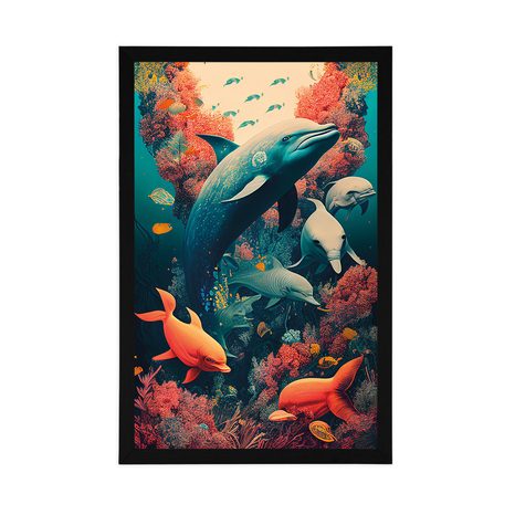 POSTER – DELFINI SURREALISTI - MONDO SOMMERSO - POSTER