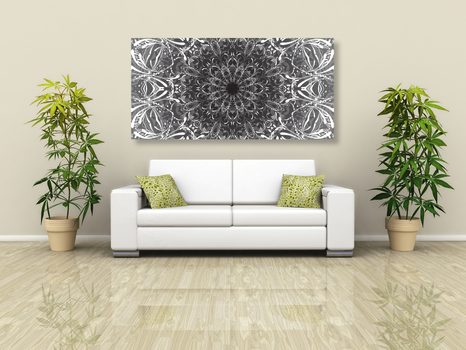 OBRAZ ČERNOBÍLÁ ROZETA - ČERNOBÍLÉ OBRAZY - OBRAZY