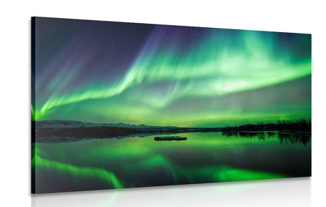 WANDBILD GRÜNES POLARLICHT - BILDER VON NATUR UND LANDSCHAFT - BILDER