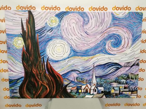 КАРТИНА НА ПЛАТНО – РЕПРОДУКЦИЯ ЗВЕЗДНА НОЩ - ВИНСЕНТ ВАН ГОГ - АБСТРАКТНИ КАРТИНИ - КАРТИНИ