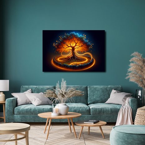 OBRAZ MAGICKÝ STROM ŽIVOTA V ZÁŘI - OBRAZY STROMY ŽIVOTA - OBRAZY