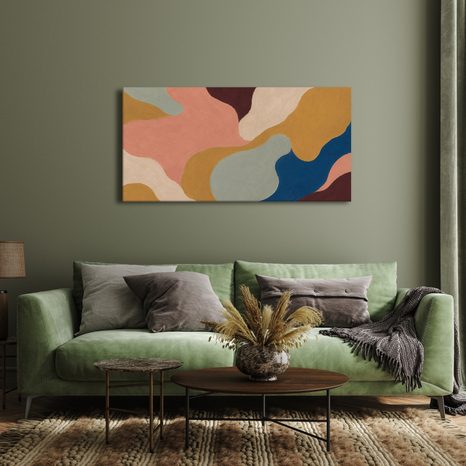 TABLEAU SUR TOILE – FORMES ORGANIQUES AUX TONS TERREUX - IMAGES FORMES ABSTRAITES - TABLEAUX